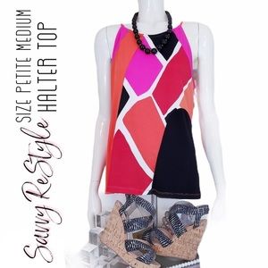 Fractions Combo Halter Top| Size Petite Large